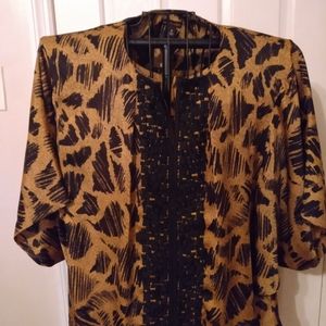 David Buchanan gold and black designer blouse
